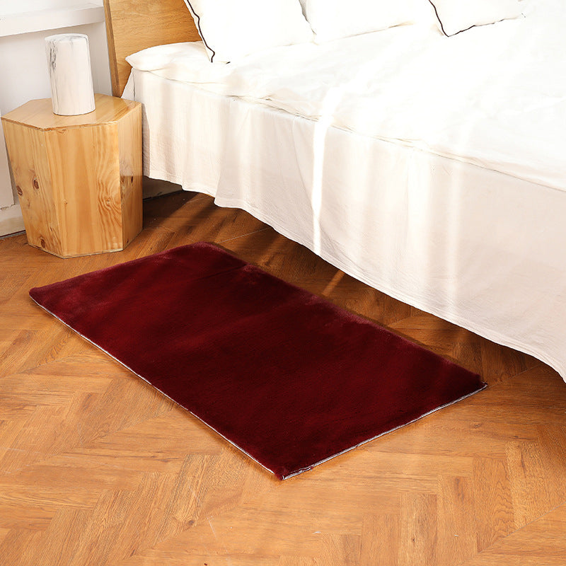 Solid Color Rug Rectangle Stain Resistant Rug for Home Decor