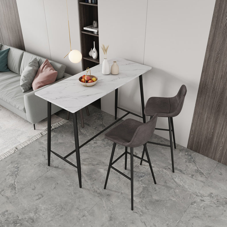 Contemporary Bar Counter Table Rectangle Sintered Stone Table for Kitchen