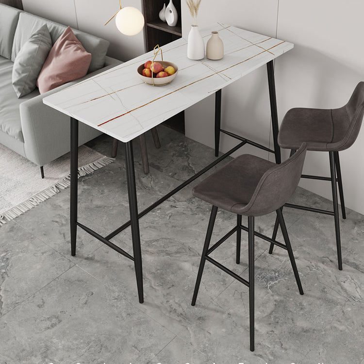 Contemporary Bar Counter Table Rectangle Sintered Stone Table for Kitchen