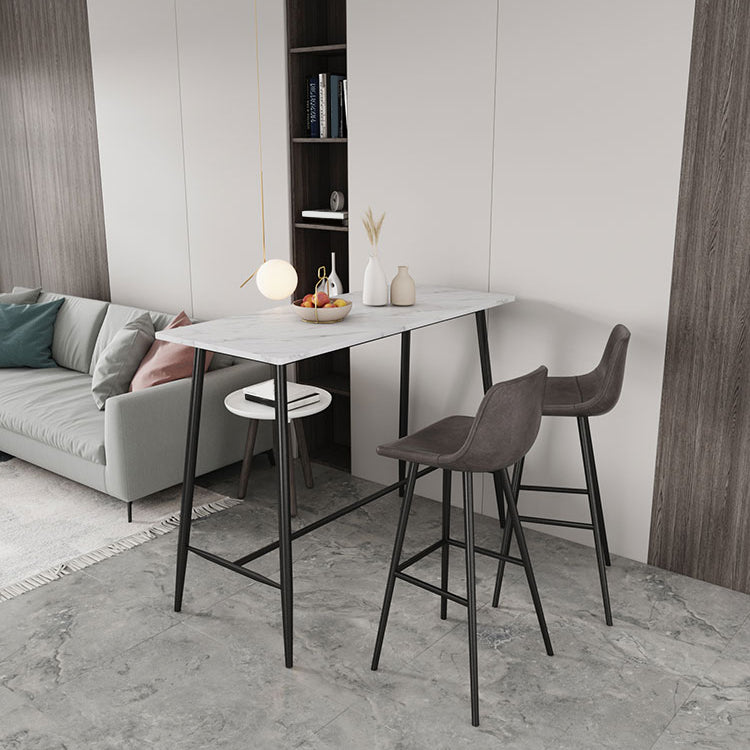 Contemporary Bar Counter Table Rectangle Sintered Stone Table for Kitchen