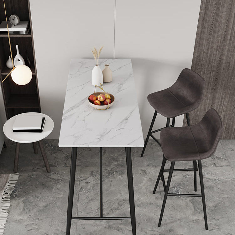 Contemporary Bar Counter Table Rectangle Sintered Stone Table for Kitchen