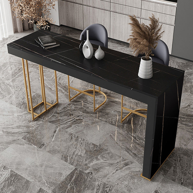Nordic Glam Bar Counter Table Sintered Stone Table for Kitchen