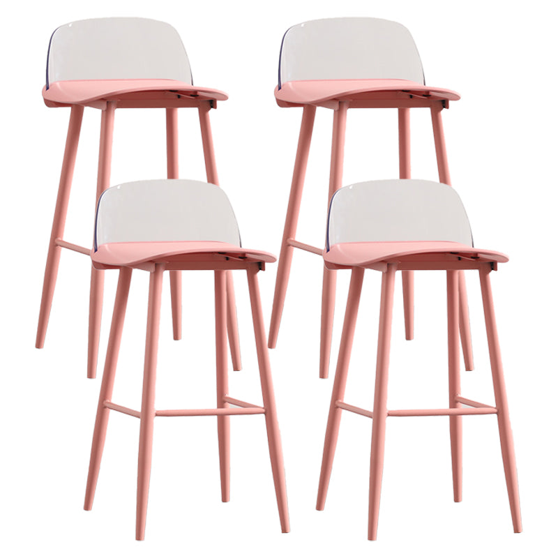 Scandinavian Milk Tea Shop Footrest Stool Matte Finish Steel Counter Stools