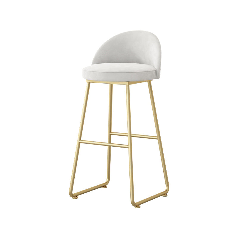 Glam Dessert Shop Footrest Stool Matte Finish Velvet Bar Stool