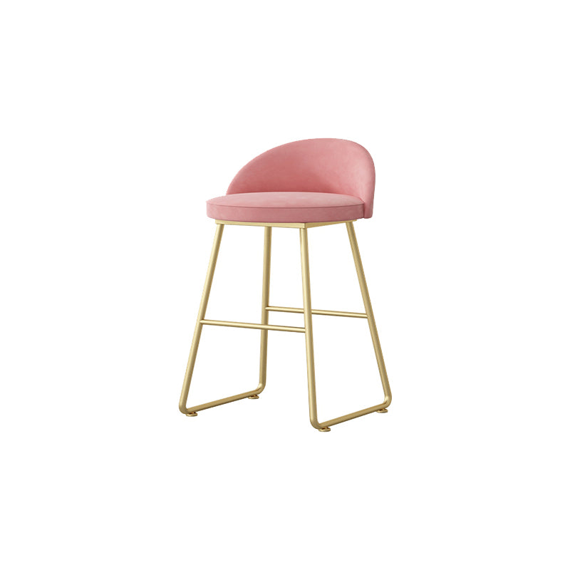 Glam Dessert Shop Footrest Stool Matte Finish Velvet Bar Stool