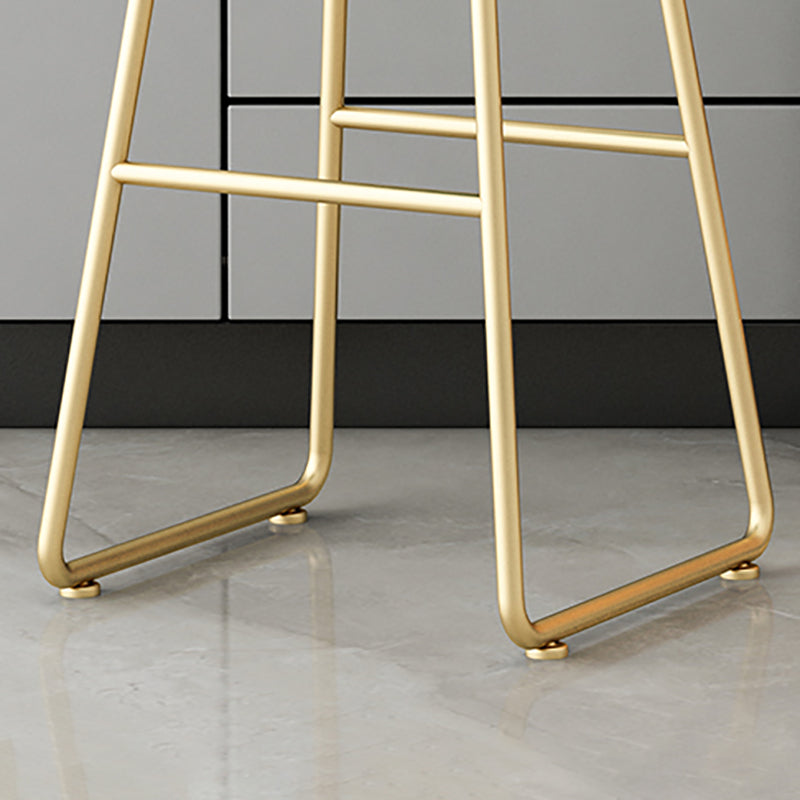 Glam Dessert Shop Footrest Stool Matte Finish Velvet Bar Stool
