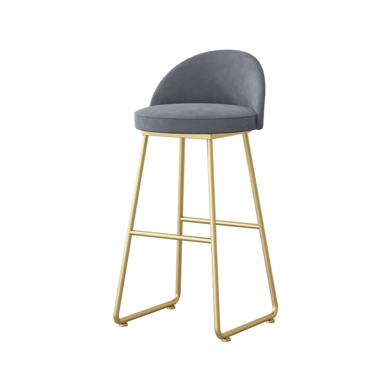 Glam Dessert Shop Footrest Stool Matte Finish Velvet Bar Stool