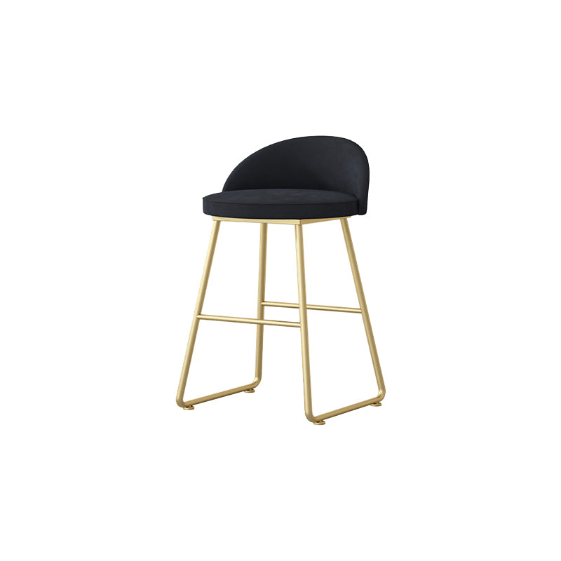 Glam Dessert Shop Footrest Stool Matte Finish Velvet Bar Stool