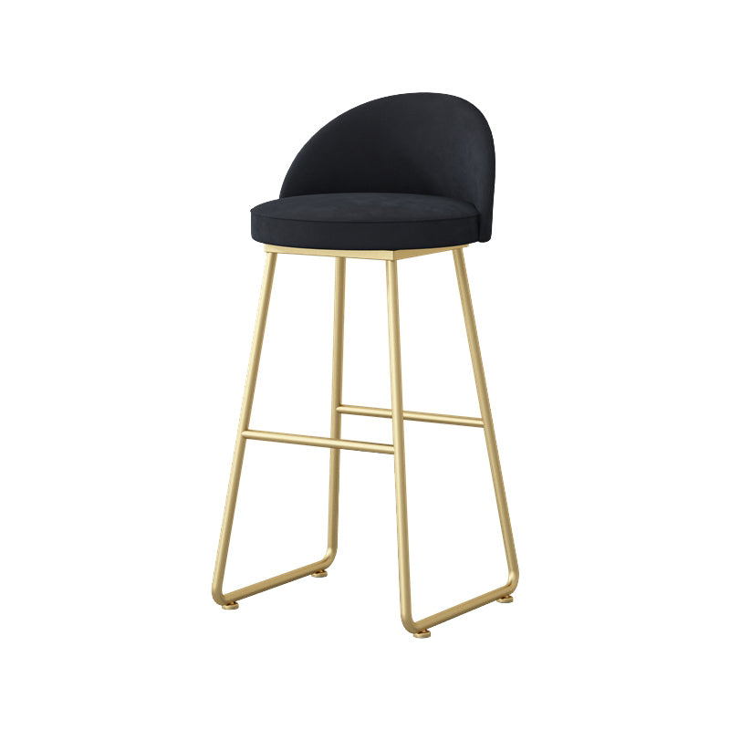 Glam Dessert Shop Footrest Stool Matte Finish Velvet Bar Stool