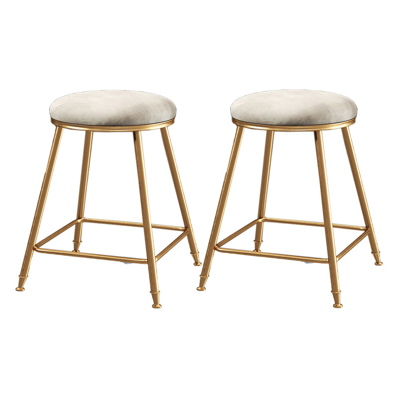 Restaurant Stackable Backless Stool Matte Finish Velvet Bar Stool