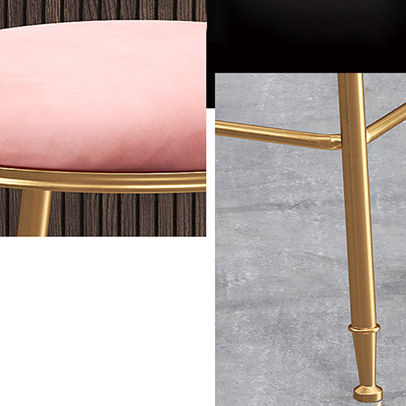 Restaurant Stackable Backless Stool Matte Finish Velvet Bar Stool