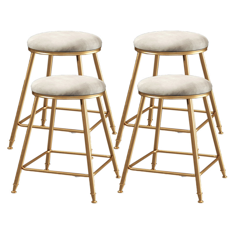 Restaurant Stackable Backless Stool Matte Finish Velvet Bar Stool