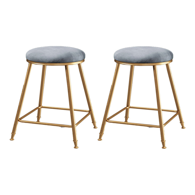 Restaurant Stackable Backless Stool Matte Finish Velvet Bar Stool