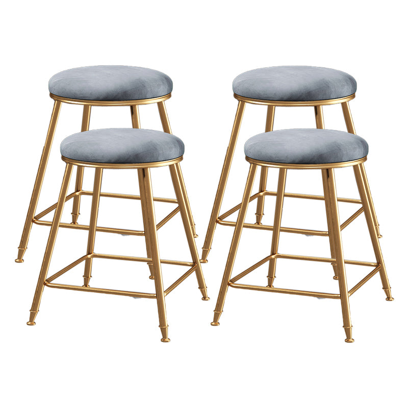 Restaurant Stackable Backless Stool Matte Finish Velvet Bar Stool