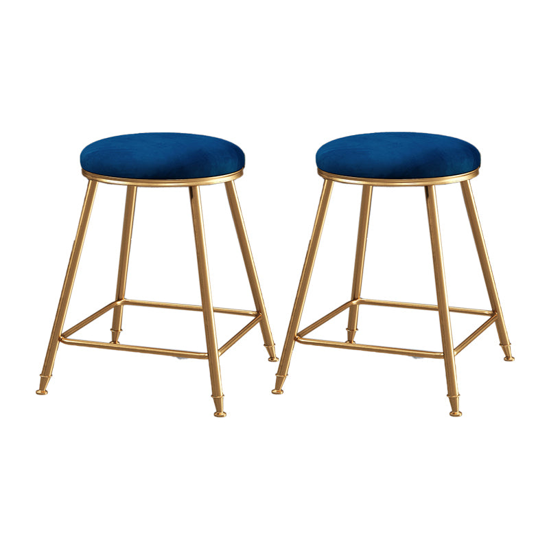 Restaurant Stackable Backless Stool Matte Finish Velvet Bar Stool