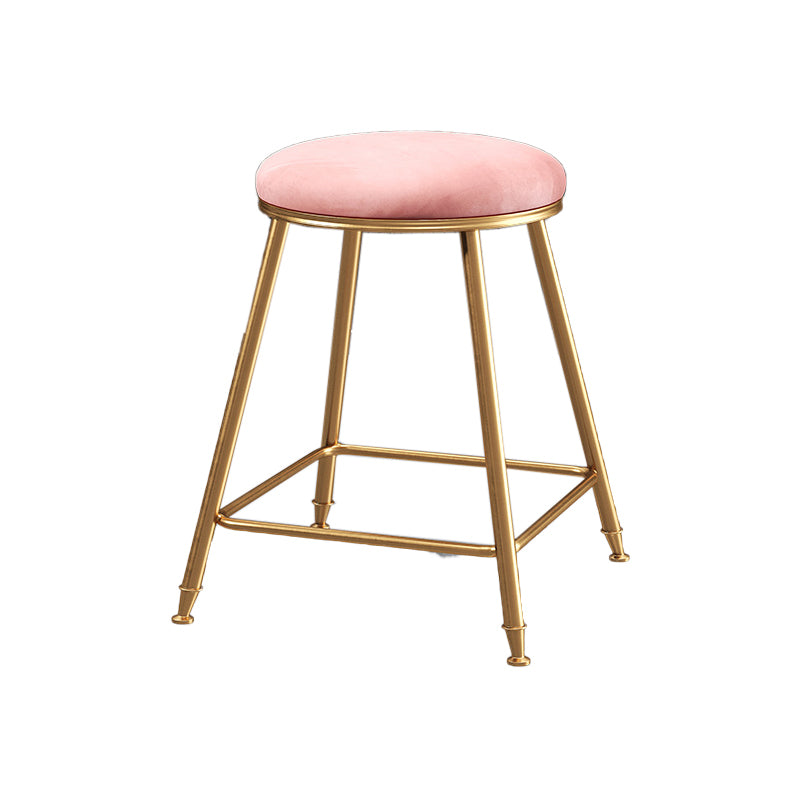 Restaurant Stackable Backless Stool Matte Finish Velvet Bar Stool