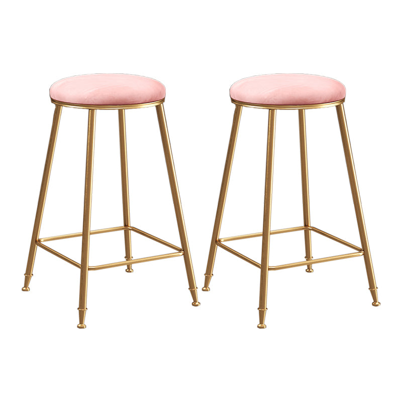 Restaurant Stackable Backless Stool Matte Finish Velvet Bar Stool