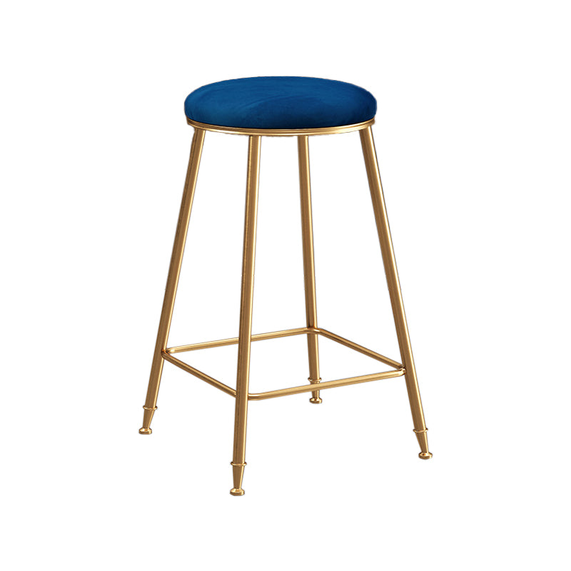 Restaurant Stackable Backless Stool Matte Finish Velvet Bar Stool