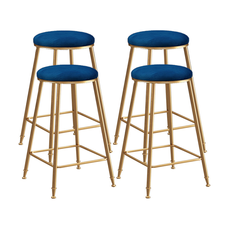 Restaurant Stackable Backless Stool Matte Finish Velvet Bar Stool