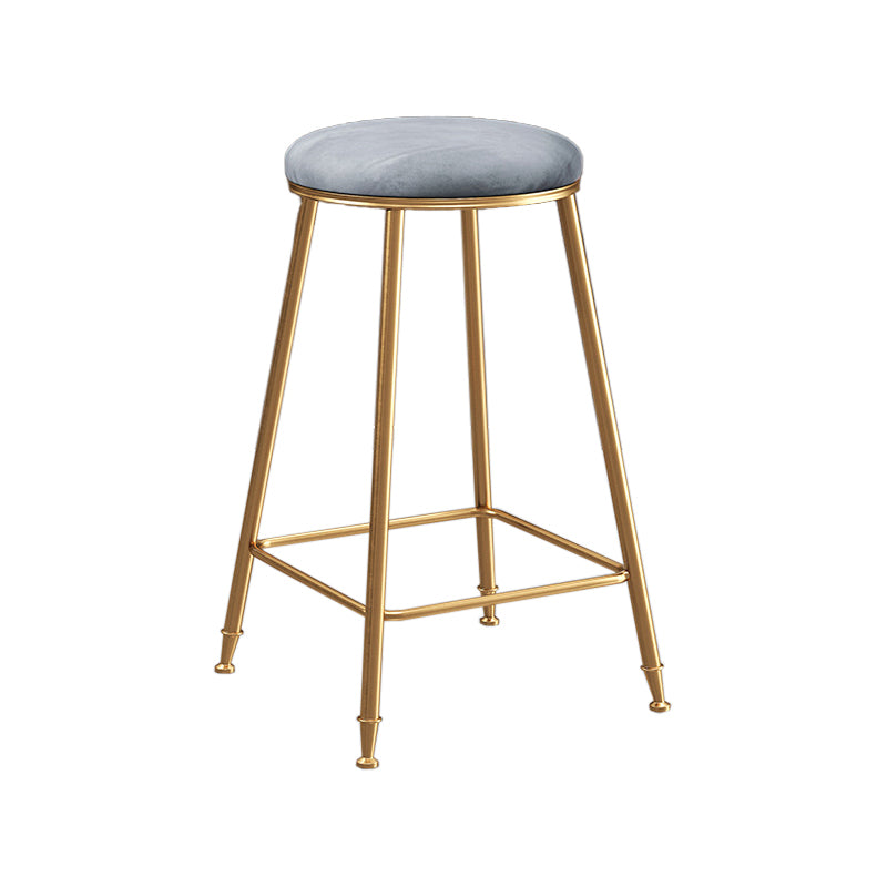 Restaurant Stackable Backless Stool Matte Finish Velvet Bar Stool