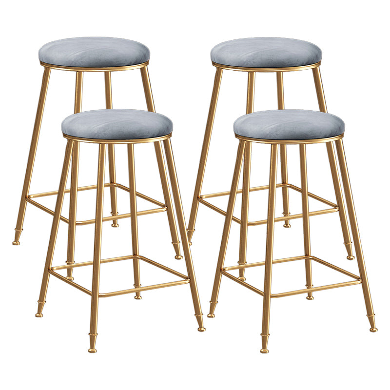 Restaurant Stackable Backless Stool Matte Finish Velvet Bar Stool