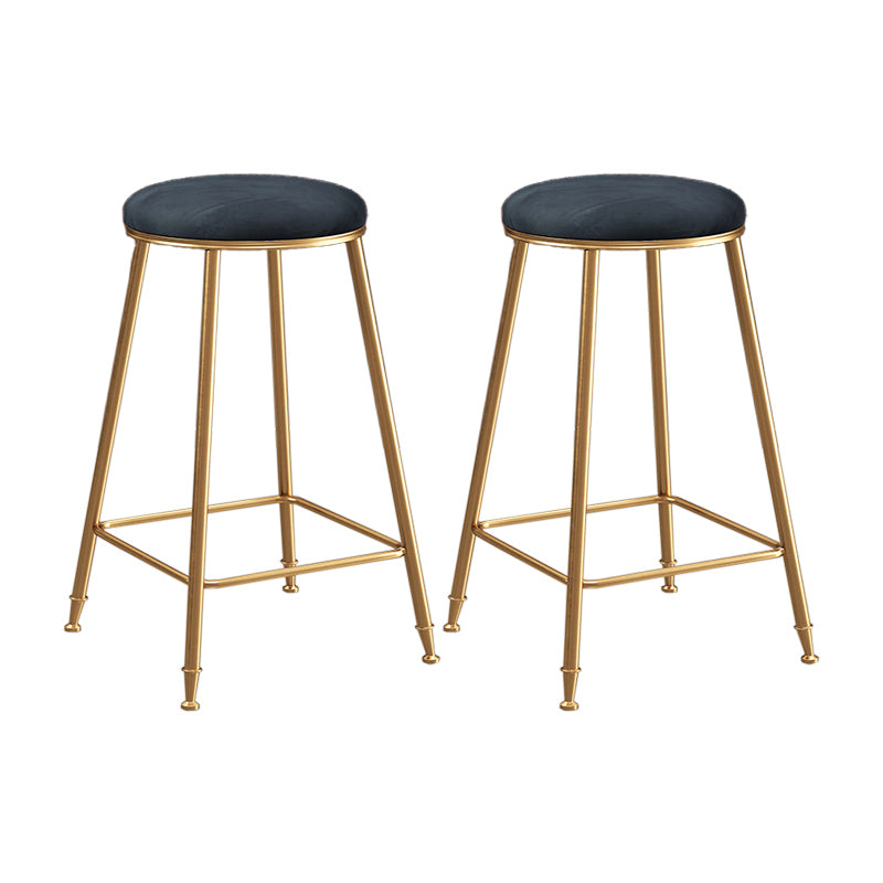 Restaurant Stackable Backless Stool Matte Finish Velvet Bar Stool