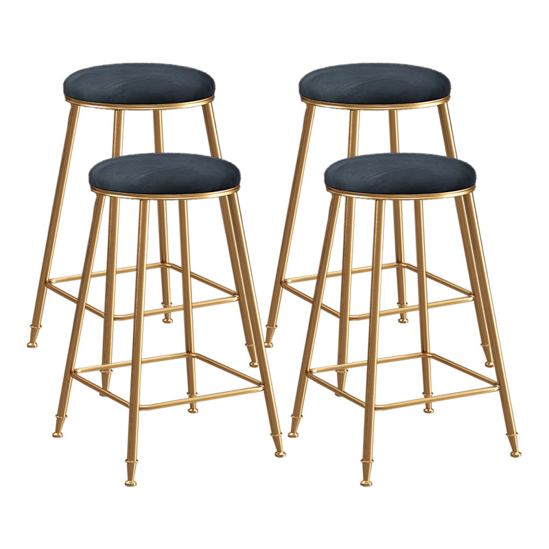 Restaurant Stackable Backless Stool Matte Finish Velvet Bar Stool