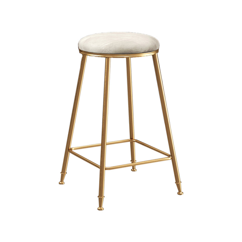 Restaurant Stackable Backless Stool Matte Finish Velvet Bar Stool