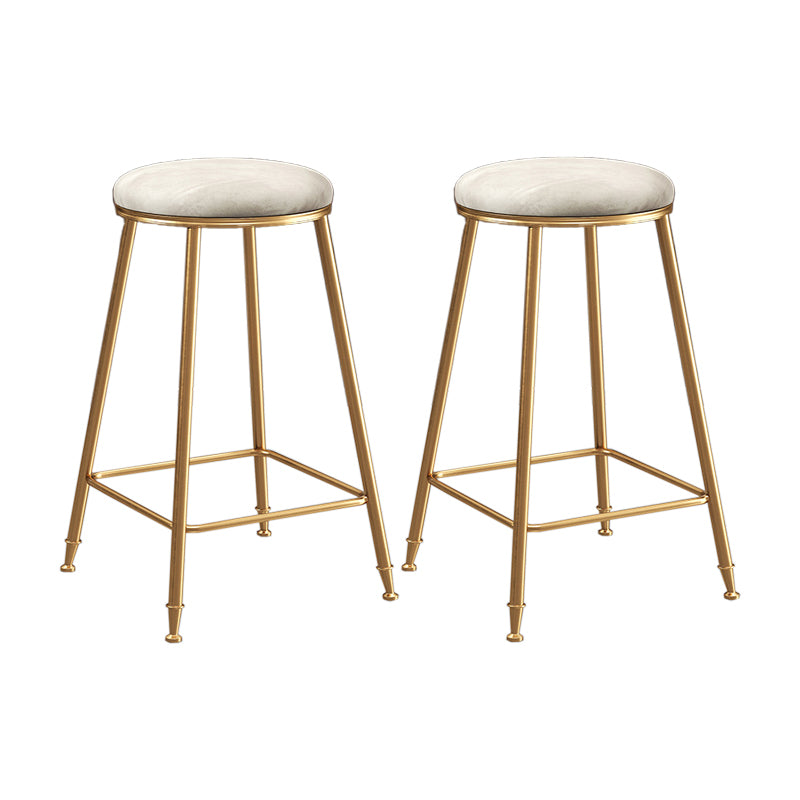 Restaurant Stackable Backless Stool Matte Finish Velvet Bar Stool