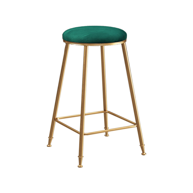 Restaurant Stackable Backless Stool Matte Finish Velvet Bar Stool