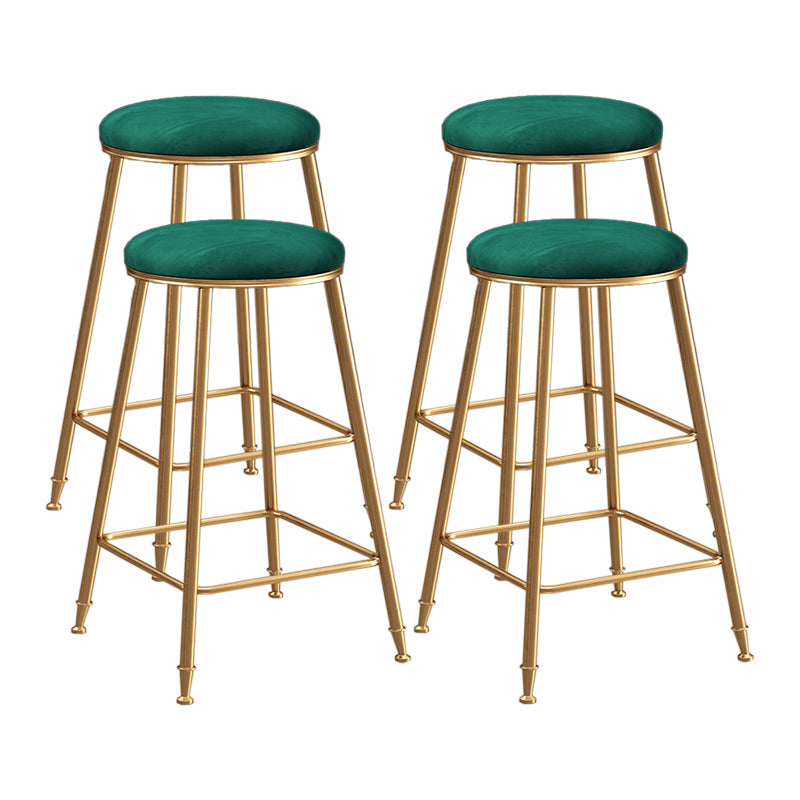Restaurant Stackable Backless Stool Matte Finish Velvet Bar Stool