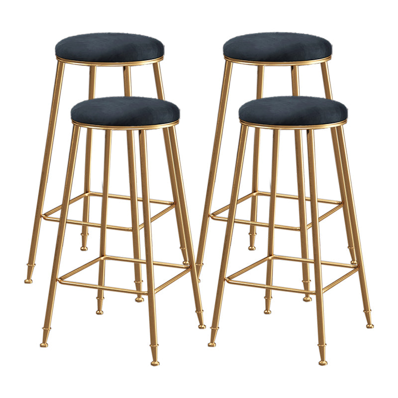 Restaurant Stackable Backless Stool Matte Finish Velvet Bar Stool