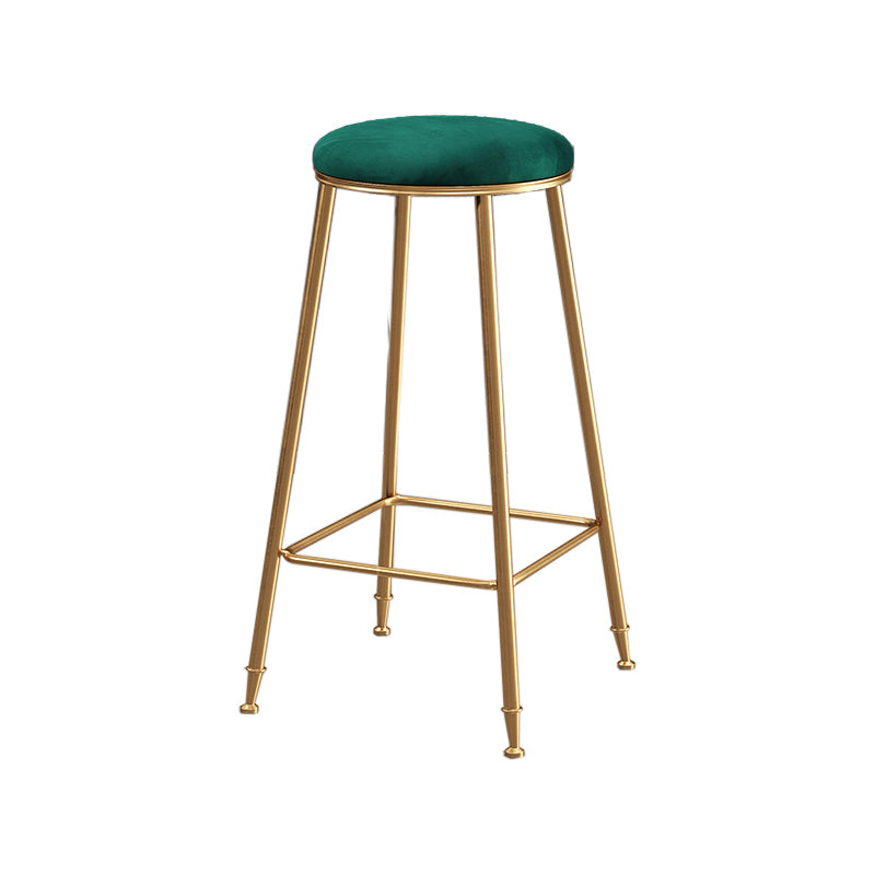 Restaurant Stackable Backless Stool Matte Finish Velvet Bar Stool