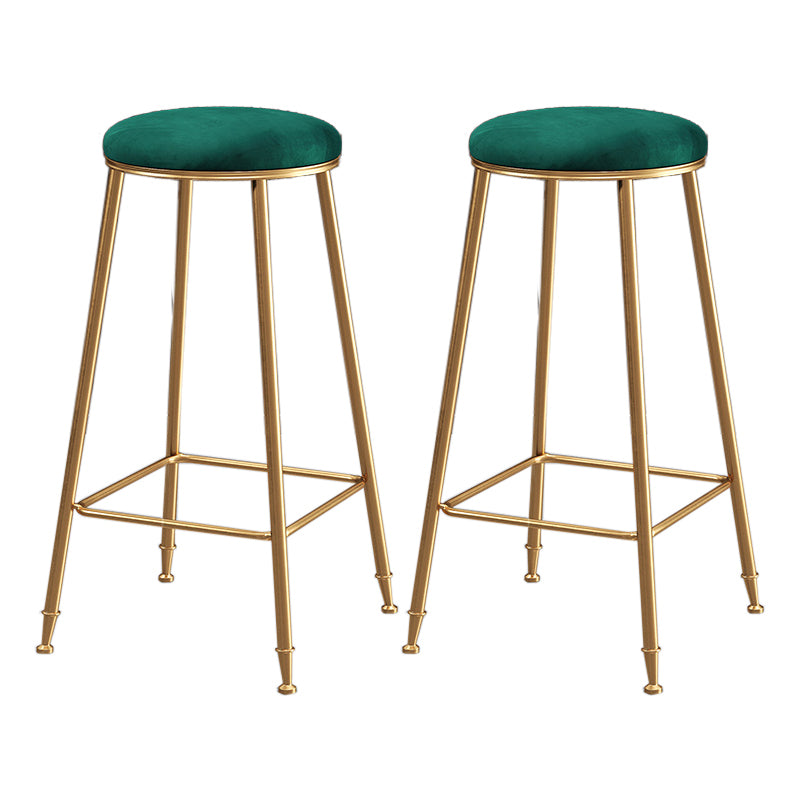 Restaurant Stackable Backless Stool Matte Finish Velvet Bar Stool