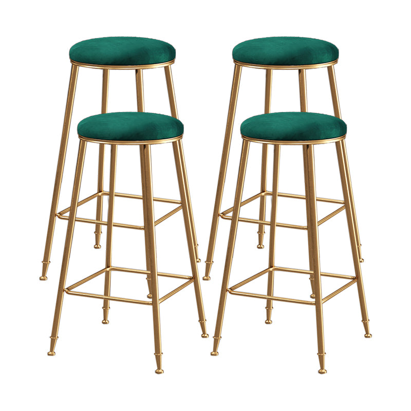 Restaurant Stackable Backless Stool Matte Finish Velvet Bar Stool