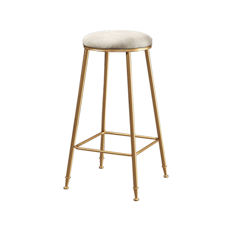 Restaurant Stackable Backless Stool Matte Finish Velvet Bar Stool