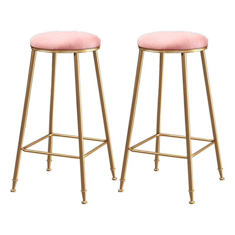 Restaurant Stackable Backless Stool Matte Finish Velvet Bar Stool