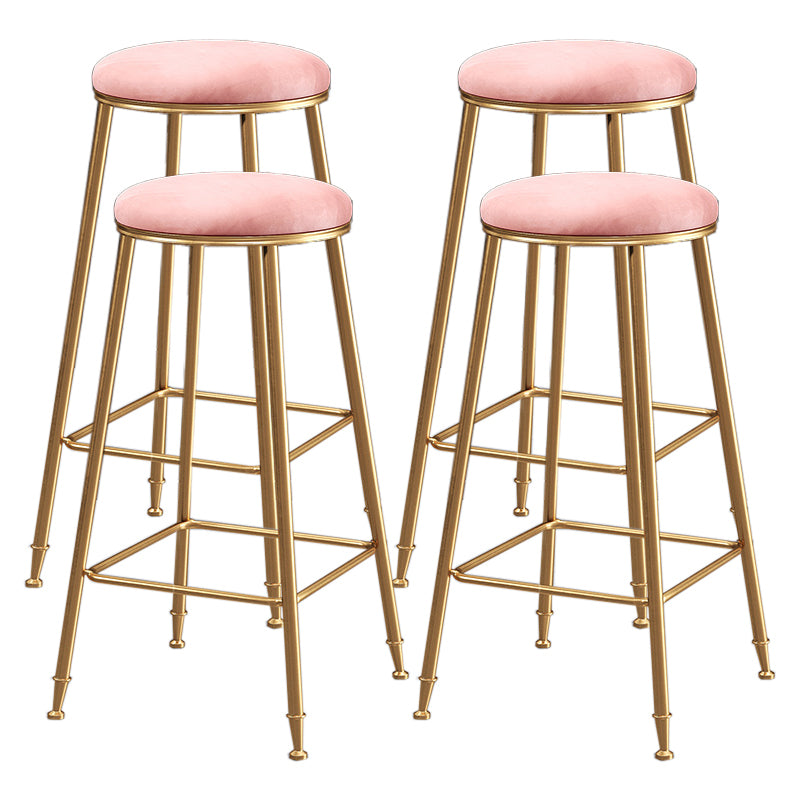 Restaurant Stackable Backless Stool Matte Finish Velvet Bar Stool