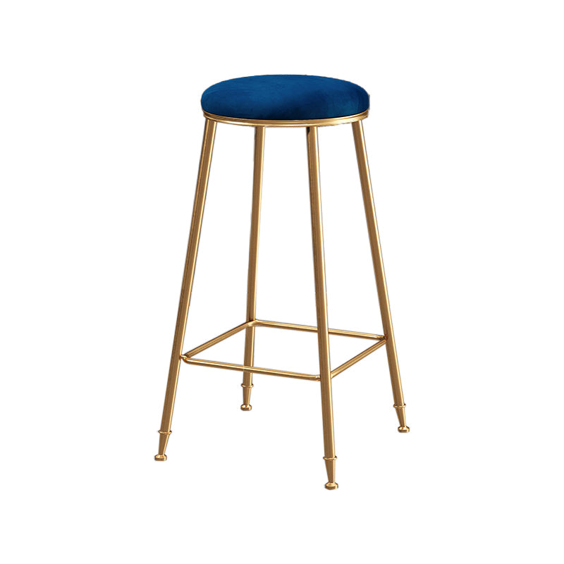 Restaurant Stackable Backless Stool Matte Finish Velvet Bar Stool