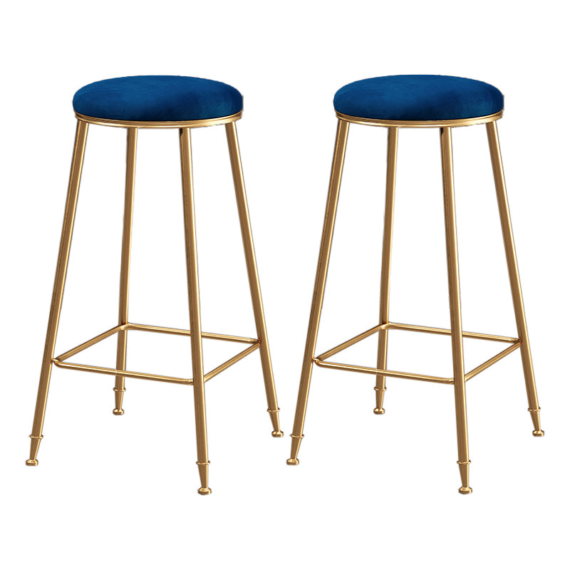 Restaurant Stackable Backless Stool Matte Finish Velvet Bar Stool