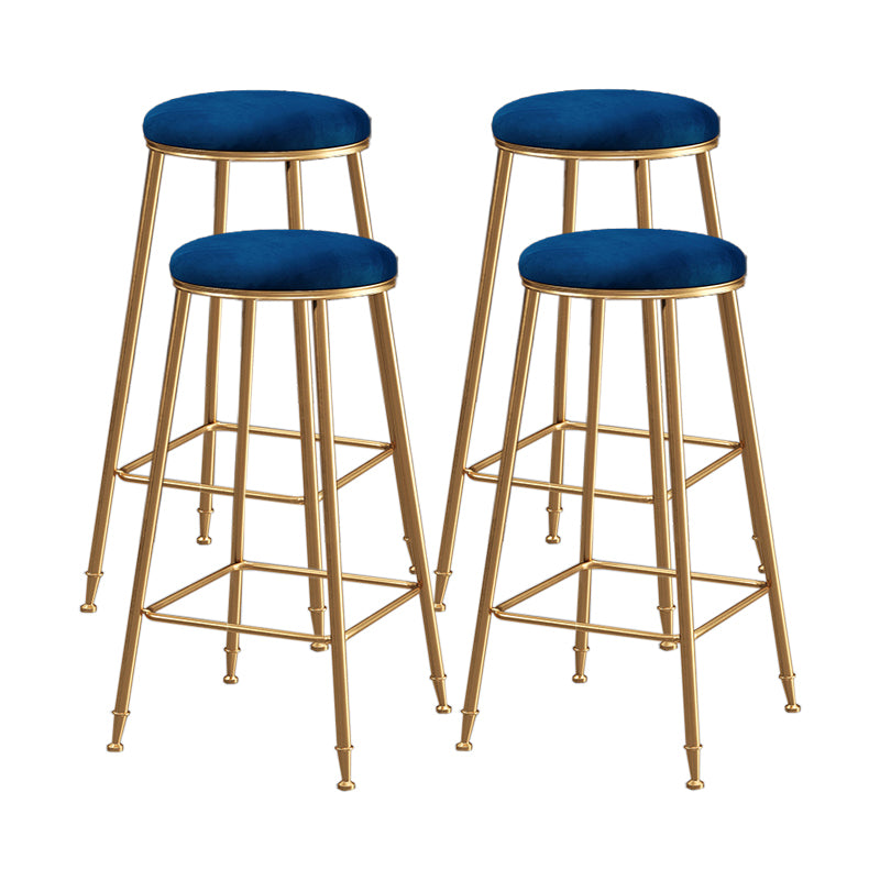 Restaurant Stackable Backless Stool Matte Finish Velvet Bar Stool