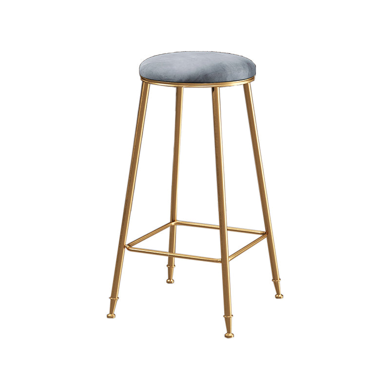 Restaurant Stackable Backless Stool Matte Finish Velvet Bar Stool