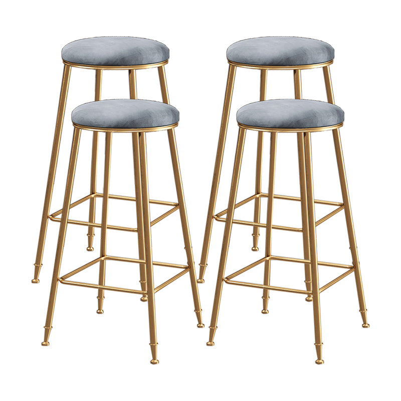 Restaurant Stackable Backless Stool Matte Finish Velvet Bar Stool