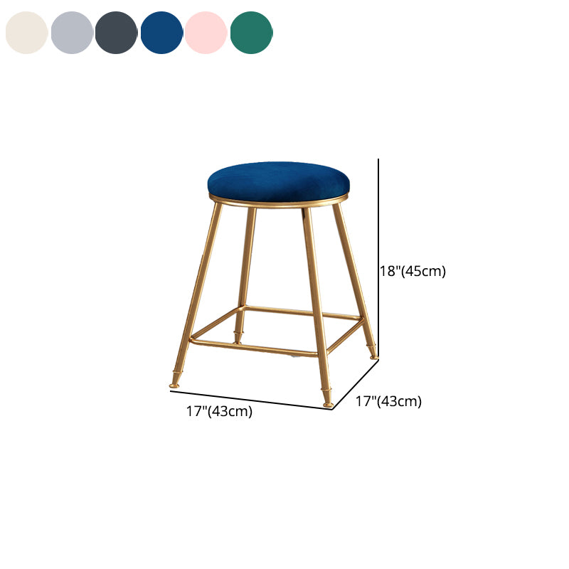 Restaurant Stackable Backless Stool Matte Finish Velvet Bar Stool