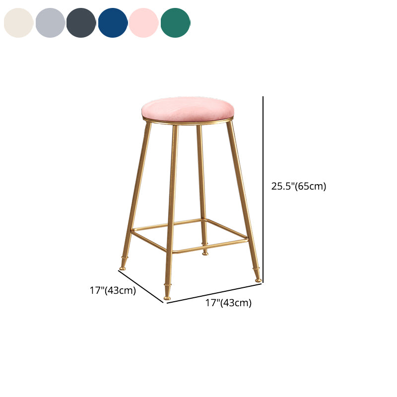 Restaurant Stackable Backless Stool Matte Finish Velvet Bar Stool