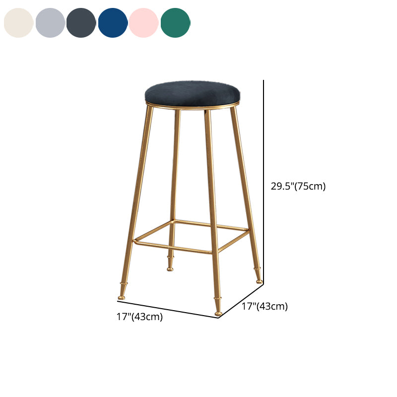 Restaurant Stackable Backless Stool Matte Finish Velvet Bar Stool
