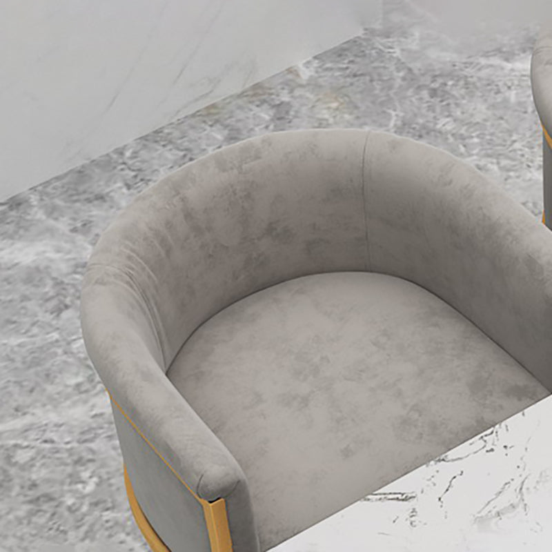 Milk Tea Shop Armed Stool Glam Matte Finish Velvet Bar Stool