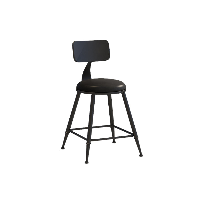 Matte Finish Iron Bar Stool Industrial Low Back Milk Tea Shop Stool