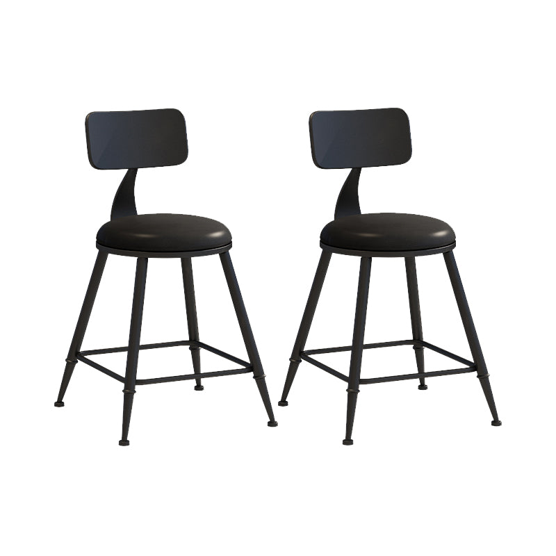 Matte Finish Iron Bar Stool Industrial Low Back Milk Tea Shop Stool