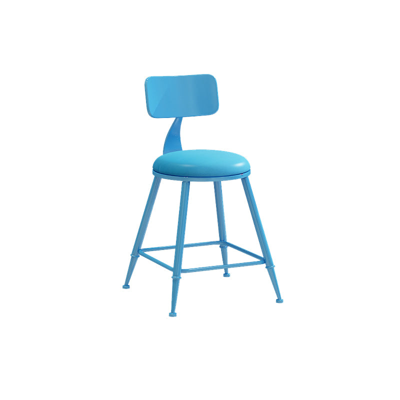 Matte Finish Iron Bar Stool Industrial Low Back Milk Tea Shop Stool